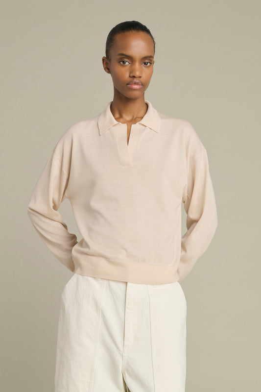 Pull Fleming - Rose Poudré - Laine Mérinos - Femme