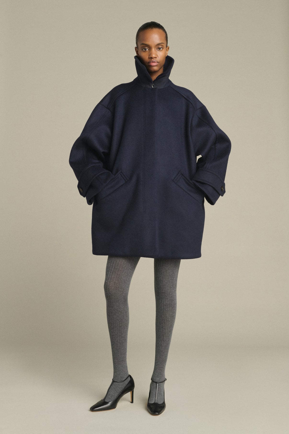 Mantel Kasper – Dark Navy – Wolle – Damen vue 1