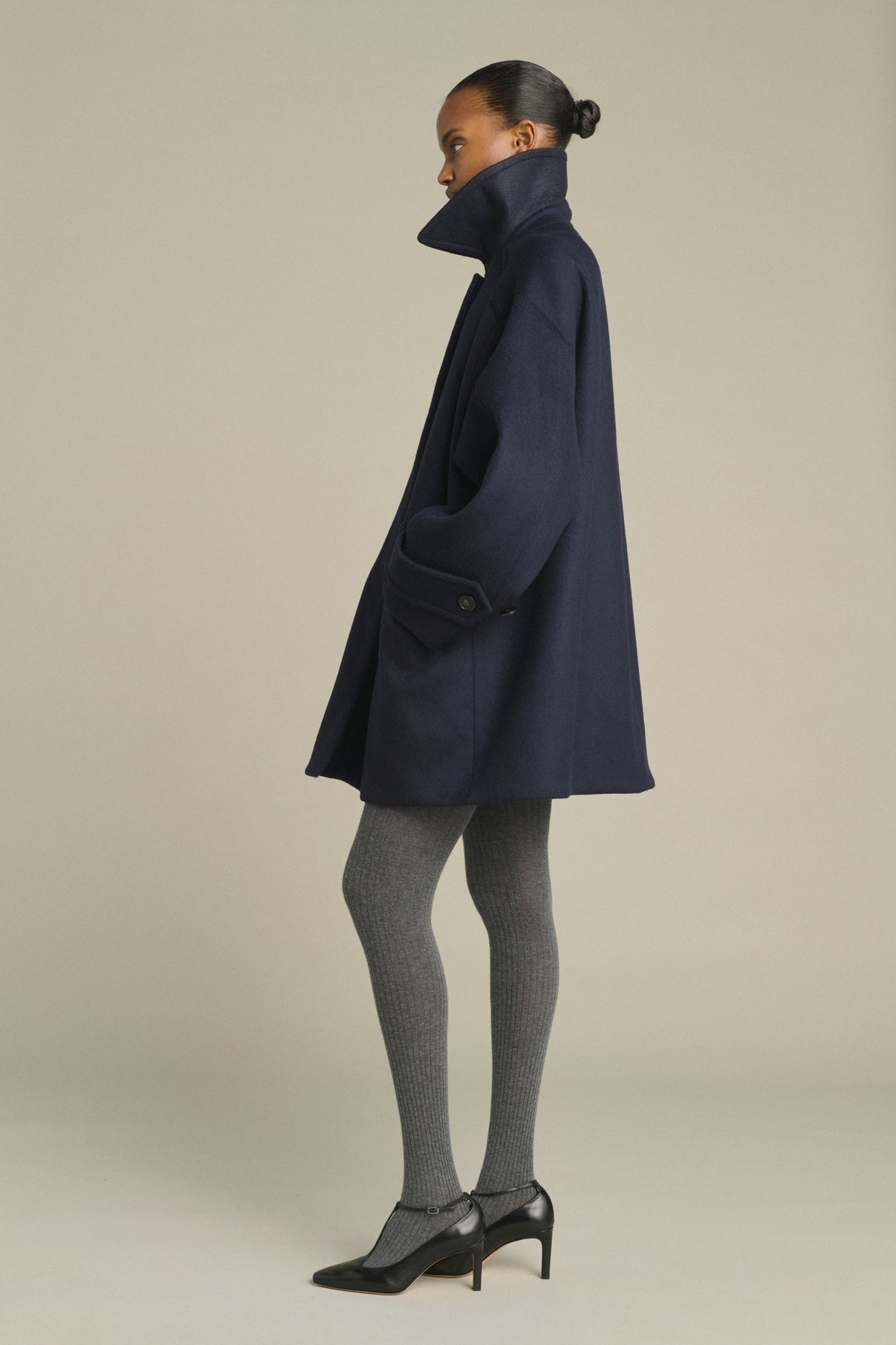Mantel Kasper – Dark Navy – Wolle – Damen vue 2