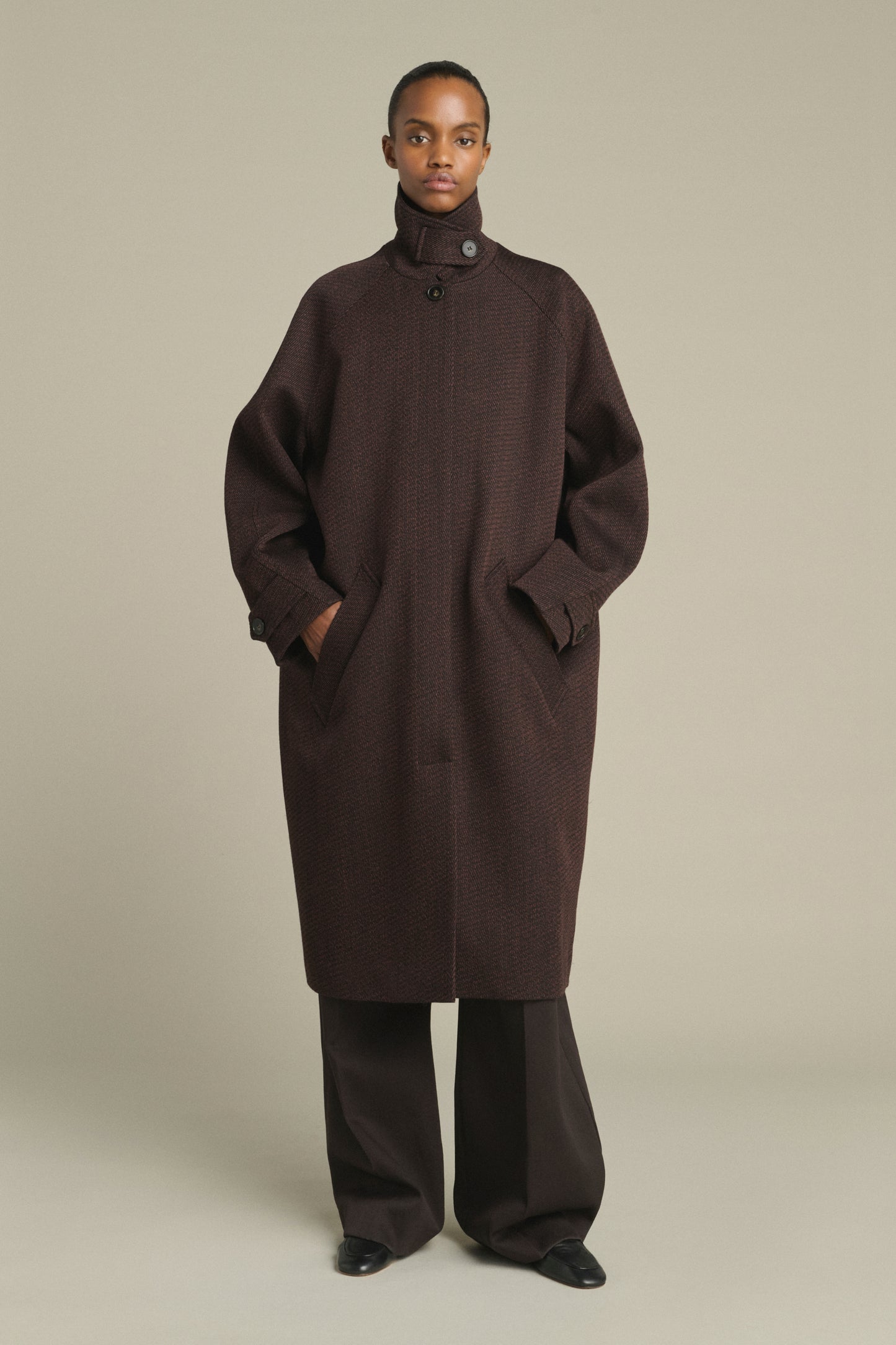 Manteau Leandre - Marron/Noir - Laine - Femme