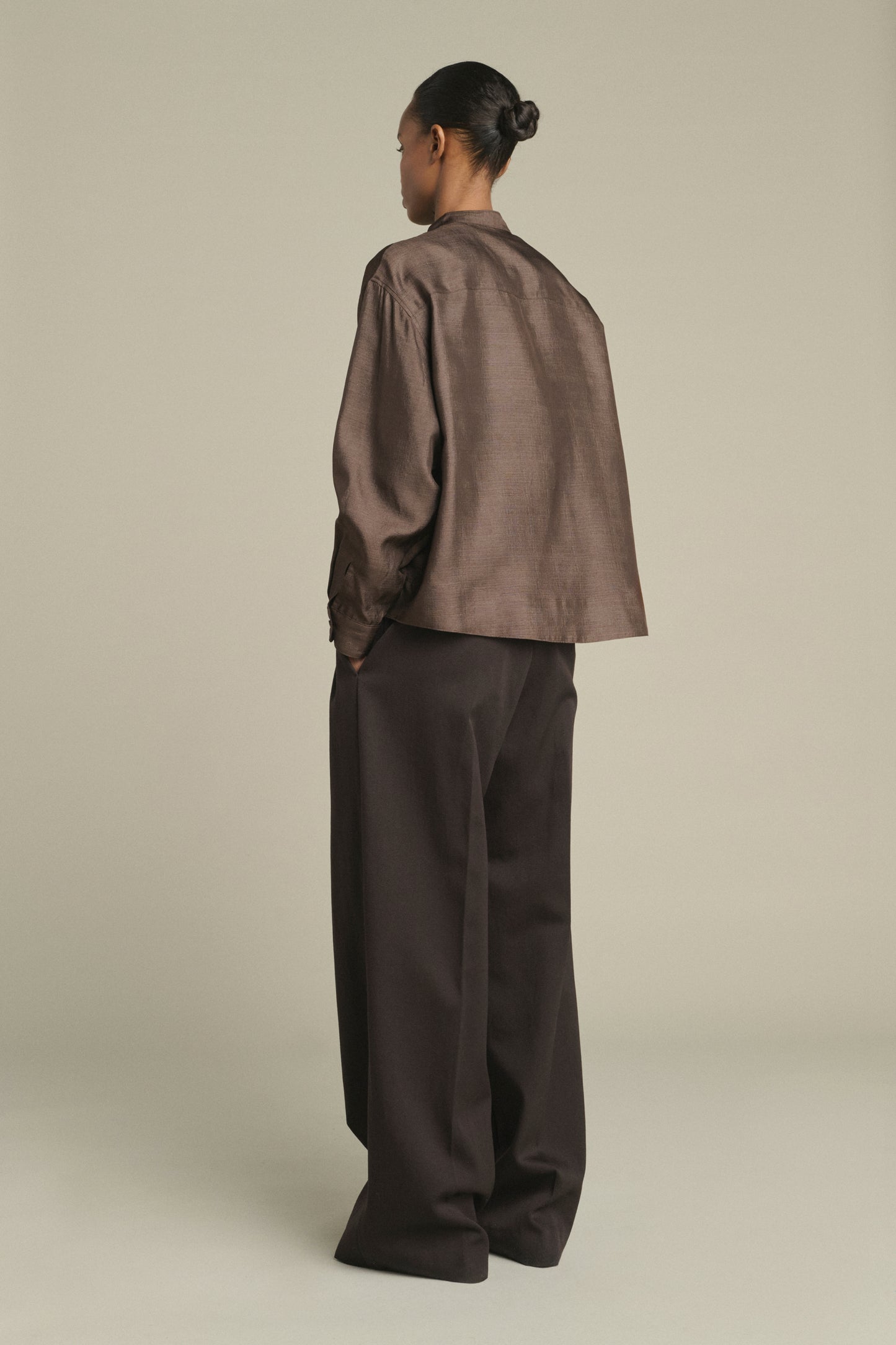 Bluse Hampton - Dunkelbraun - Seide - Damen