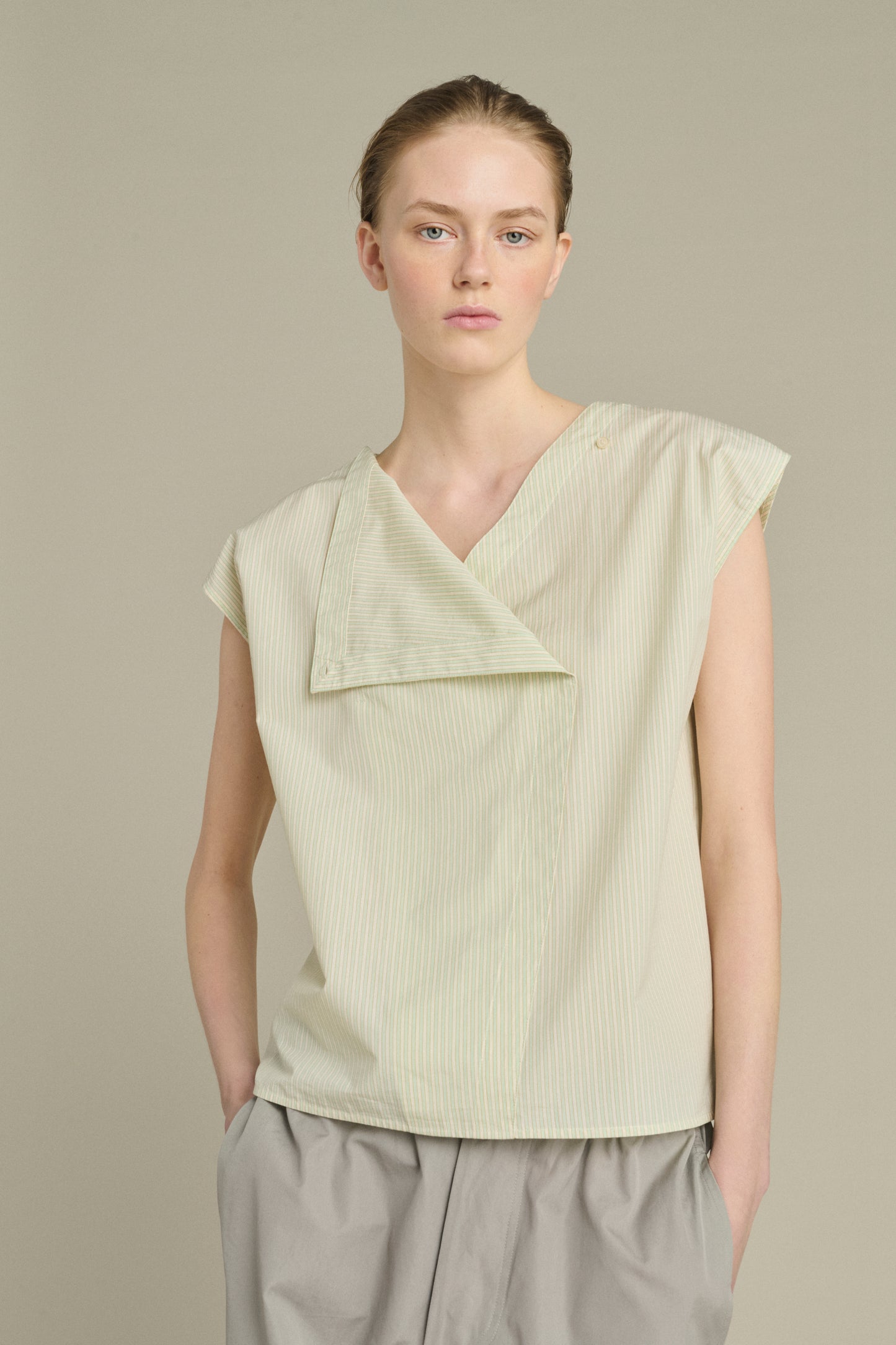 Bluse Lorena - Grün/Ecru - Baumwolle - Damen