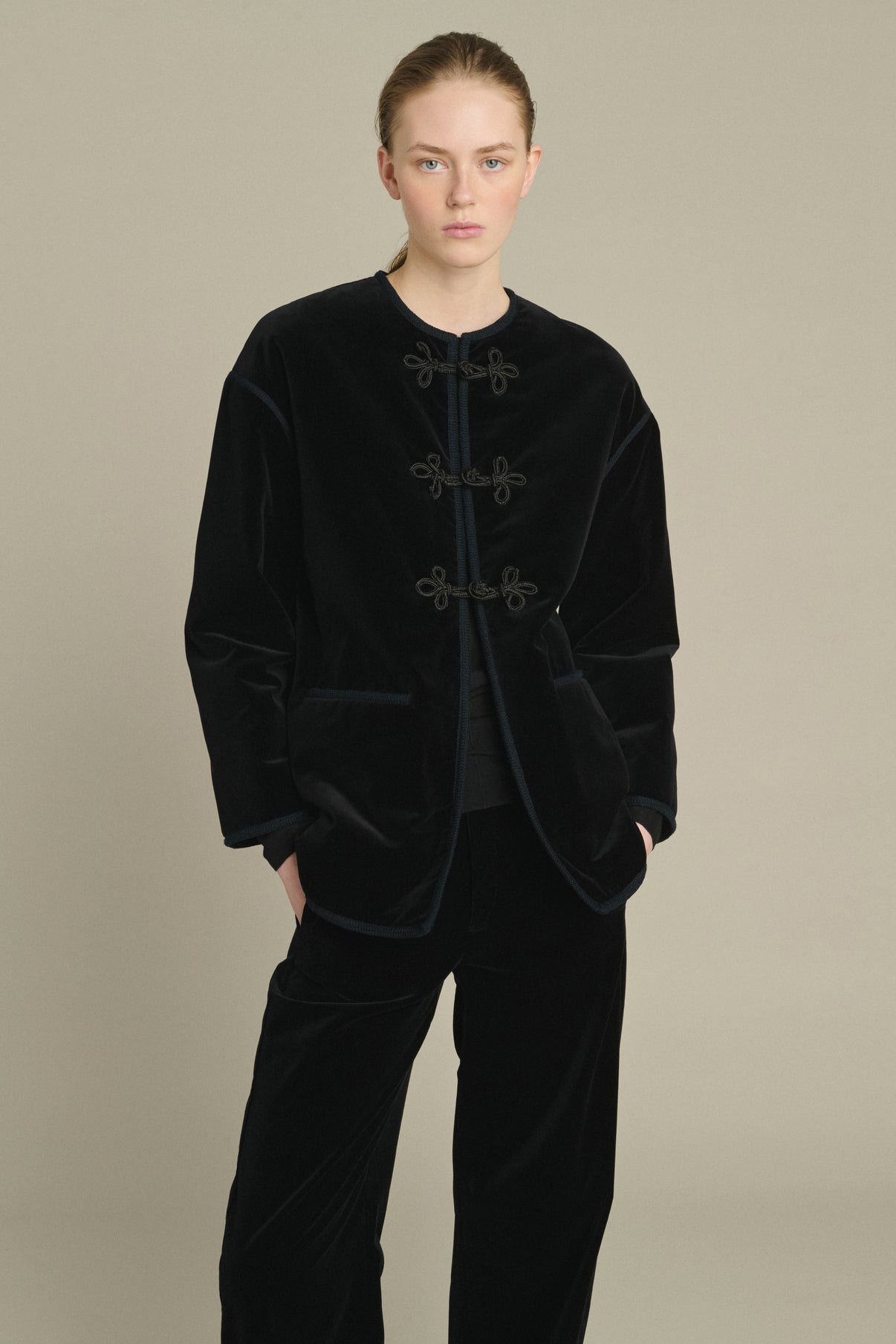 Jacke Lutetia – Schwarz – Baumwolle – Damen vue 3