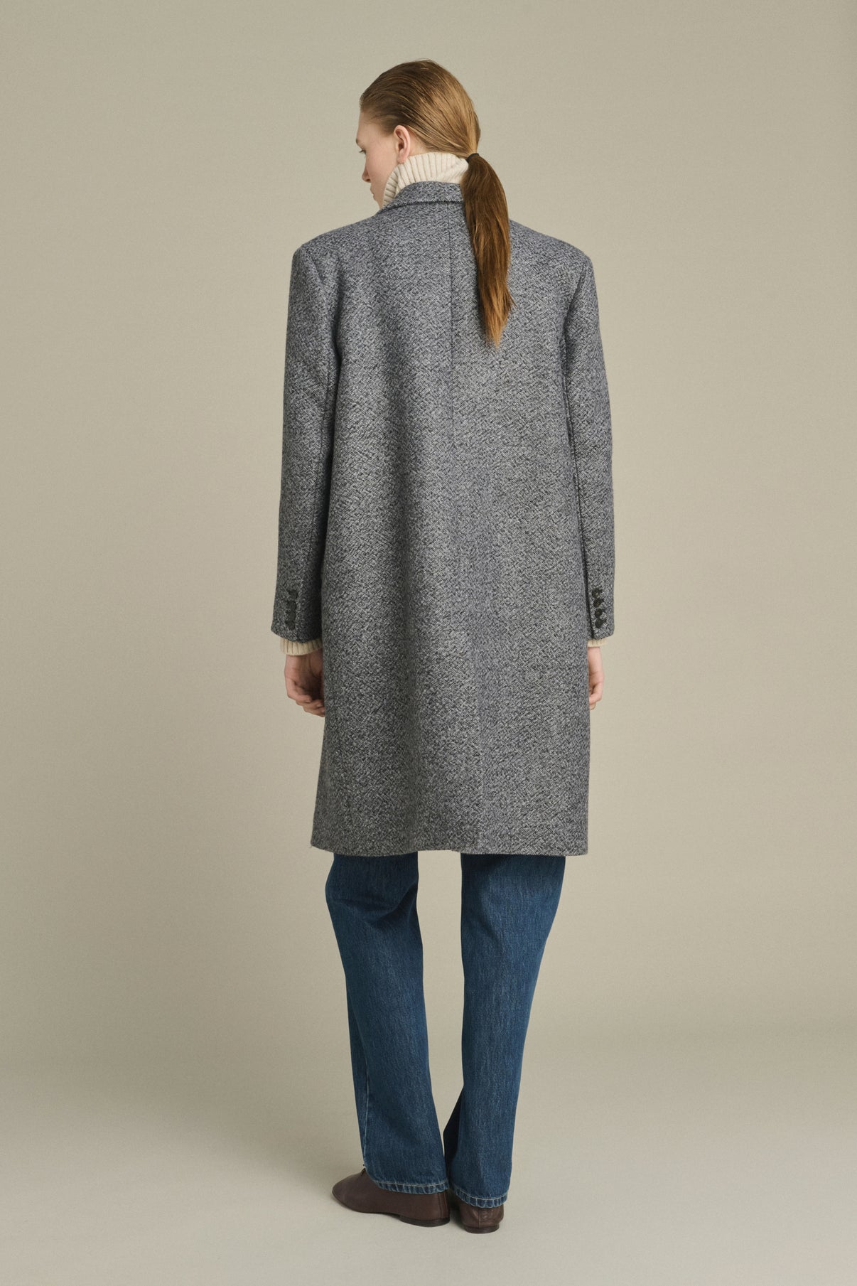 Manteau Leon - Gris/Noir - Laine - Femme vue 4