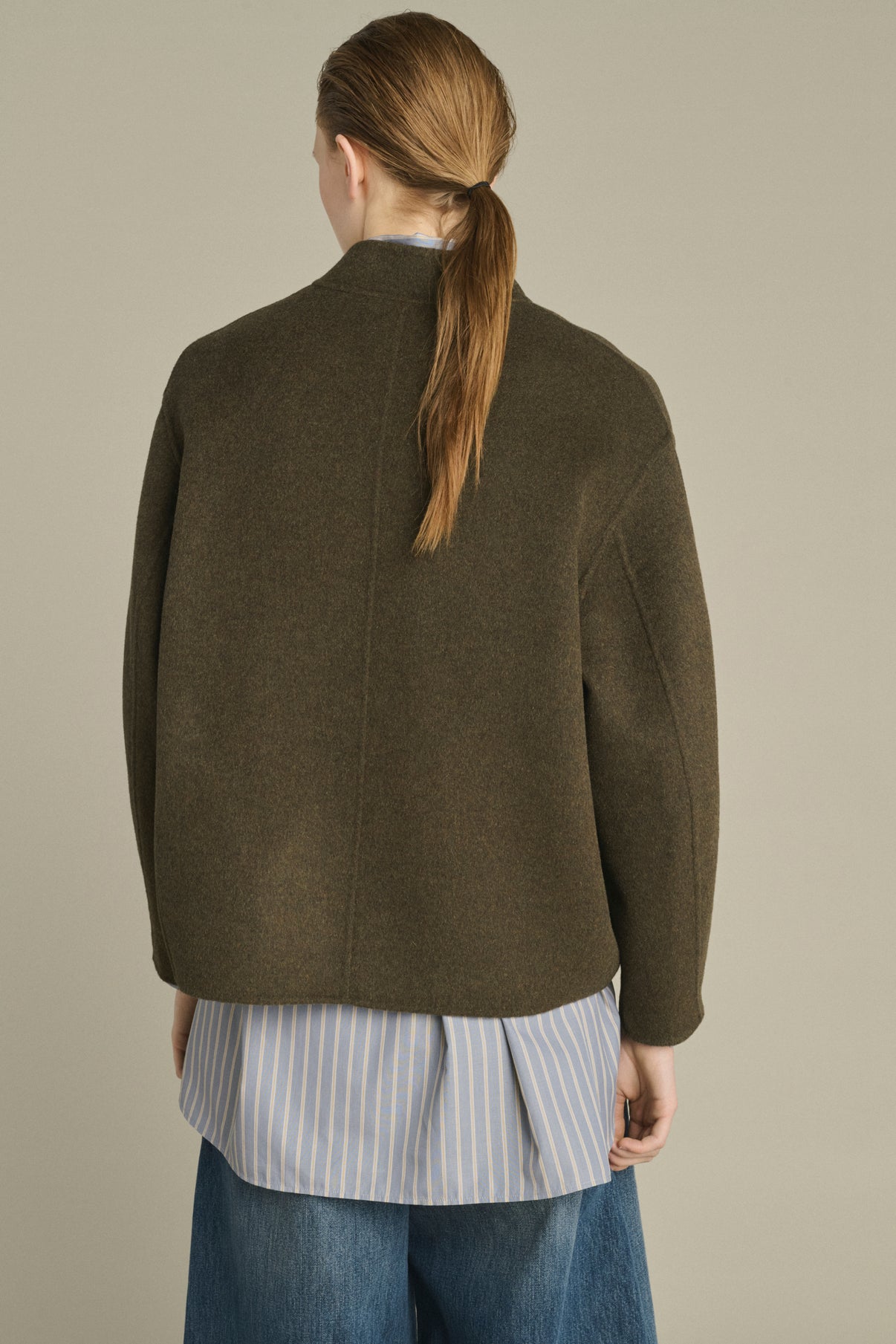 Windsor coat - Khaki Marl - Wool - Women vue 3