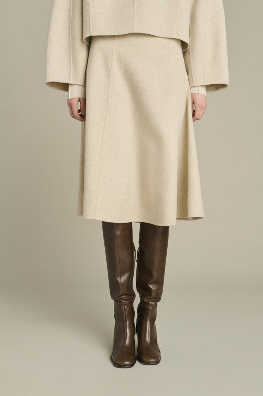 Rock Kelya – Ecru/Grau – Wolle – Damen