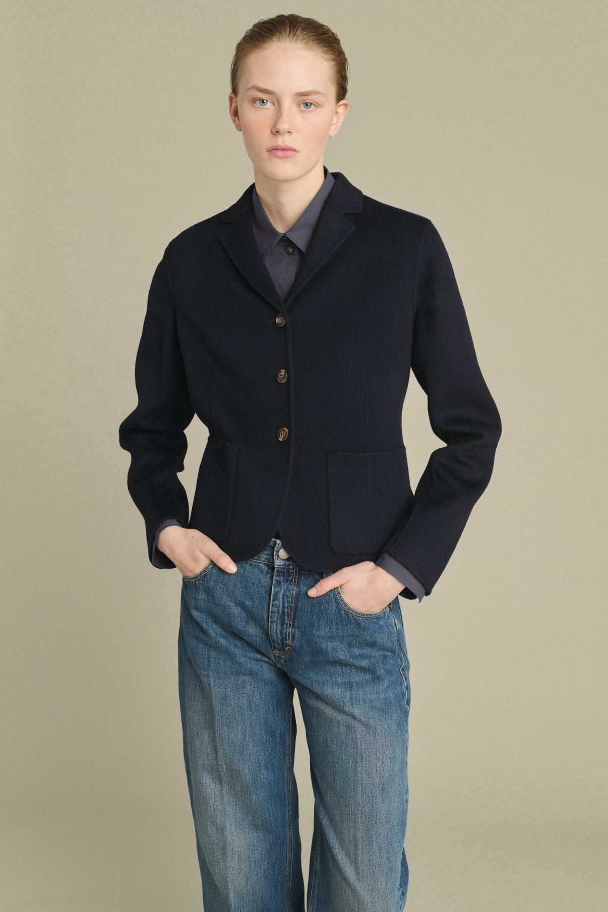 Hespera Jacket - Deep Navy - Wool - Women vue 3