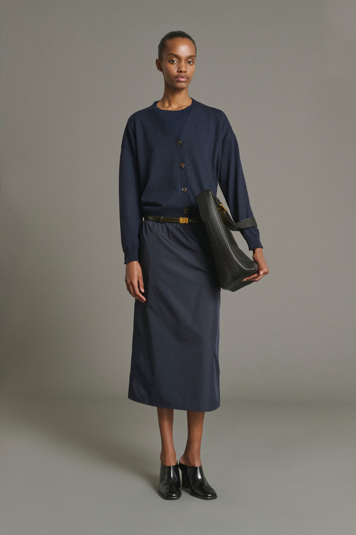 Cardigan Idem - Navy Laine Mérinos Femme - Soeur vue 4