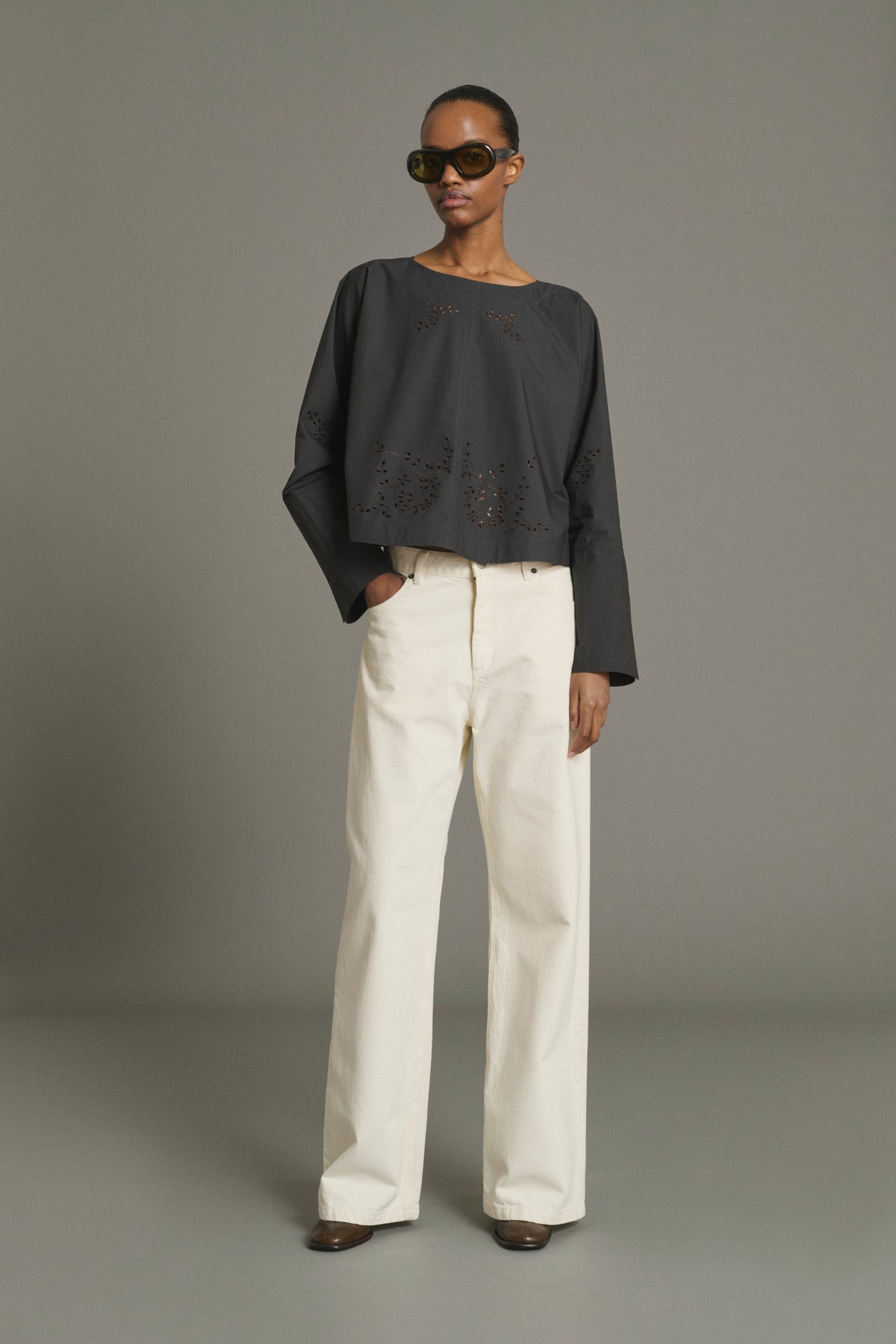 Jeans Calvin - Écru gerader Denim Damen - Soeur