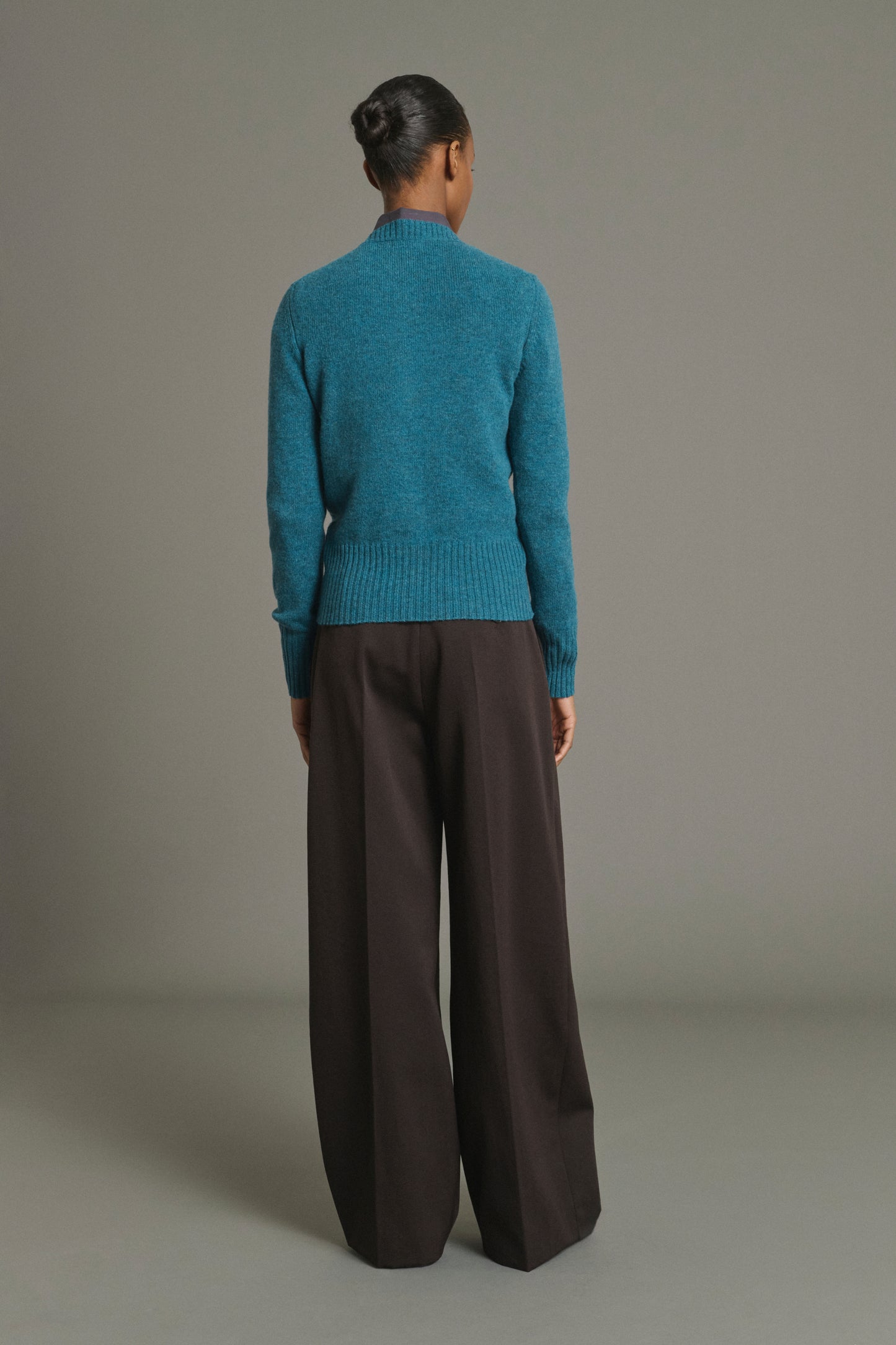 Cardigan Fugu - Bleu Persan - Laine Mérinos - Femme