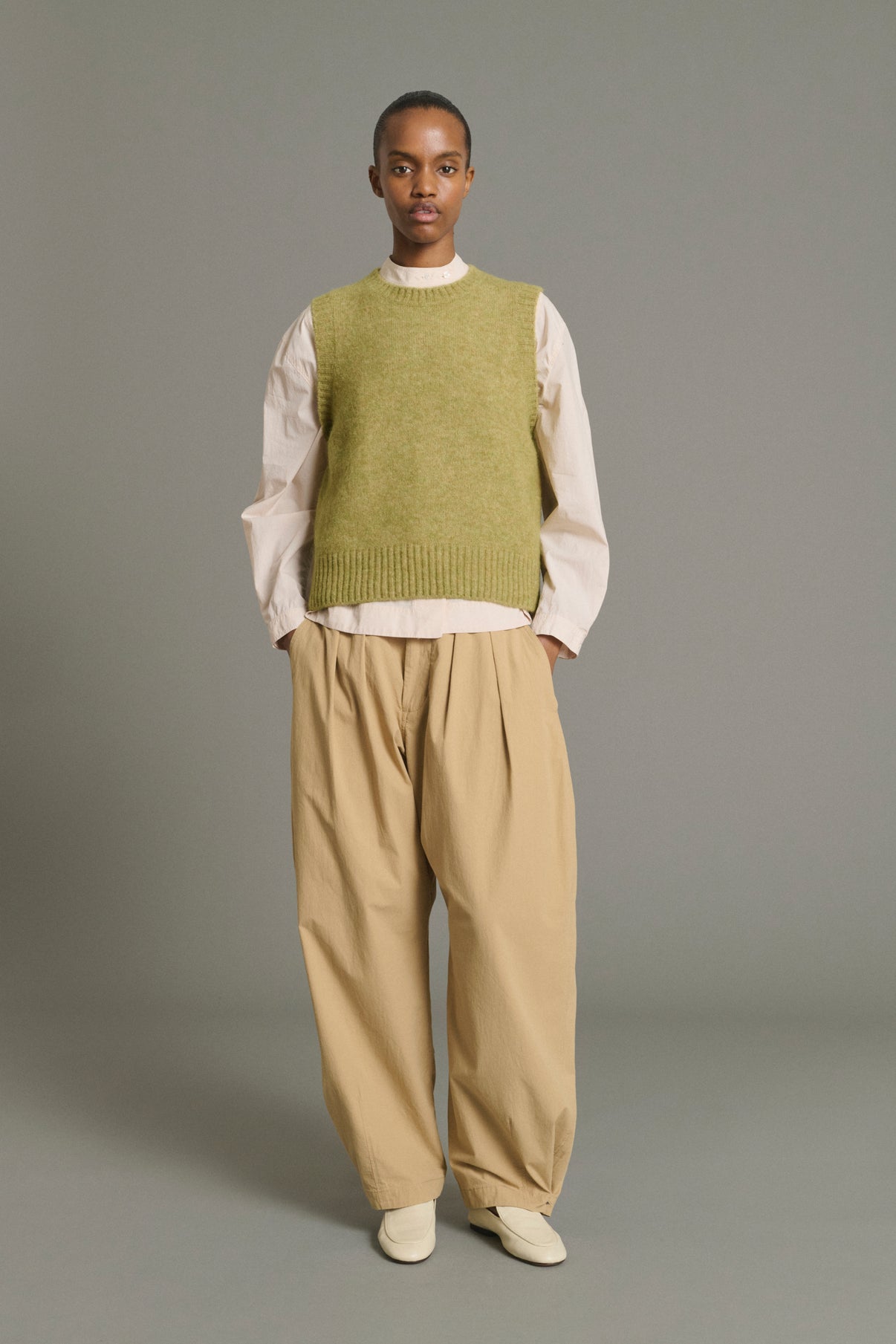 Pullover Namaste - Salbeigrün - Wolle - Damen vue 1