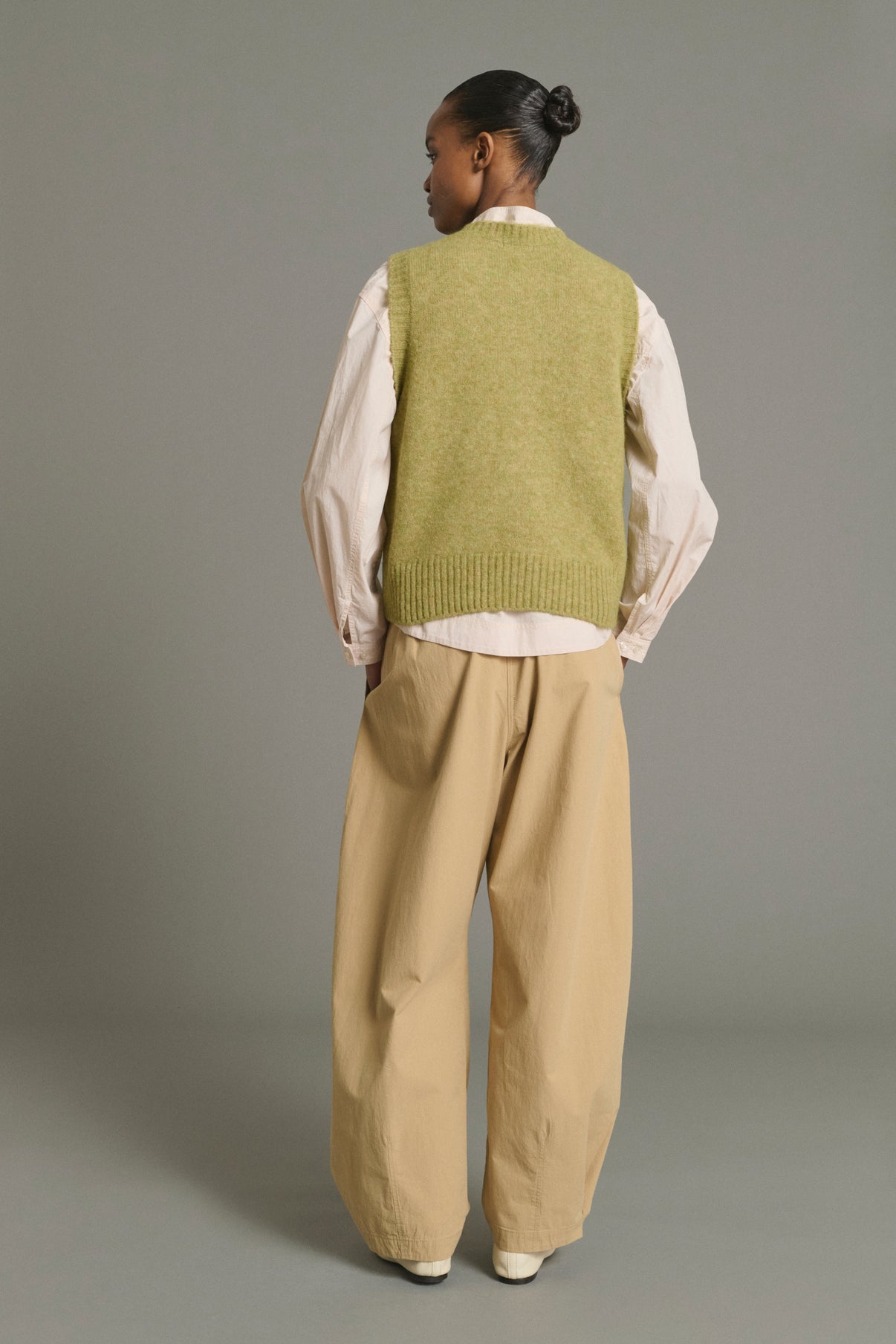 Pullover Namaste - Salbeigrün - Wolle - Damen vue 2