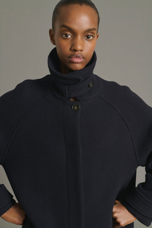Mantel Berlin - Navy - Wolle - Damen