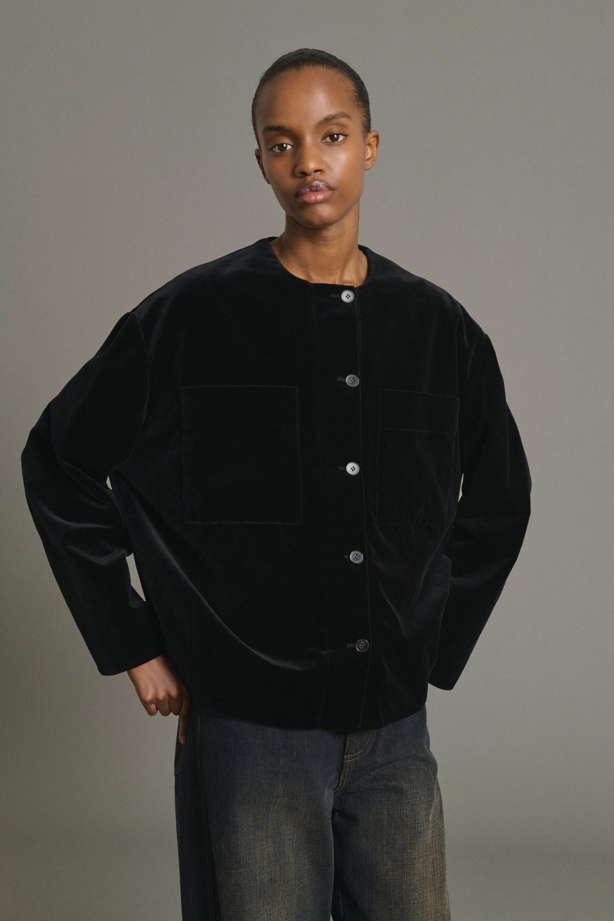 Jacke Louis – Schwarz – Baumwolle – Damen vue 3