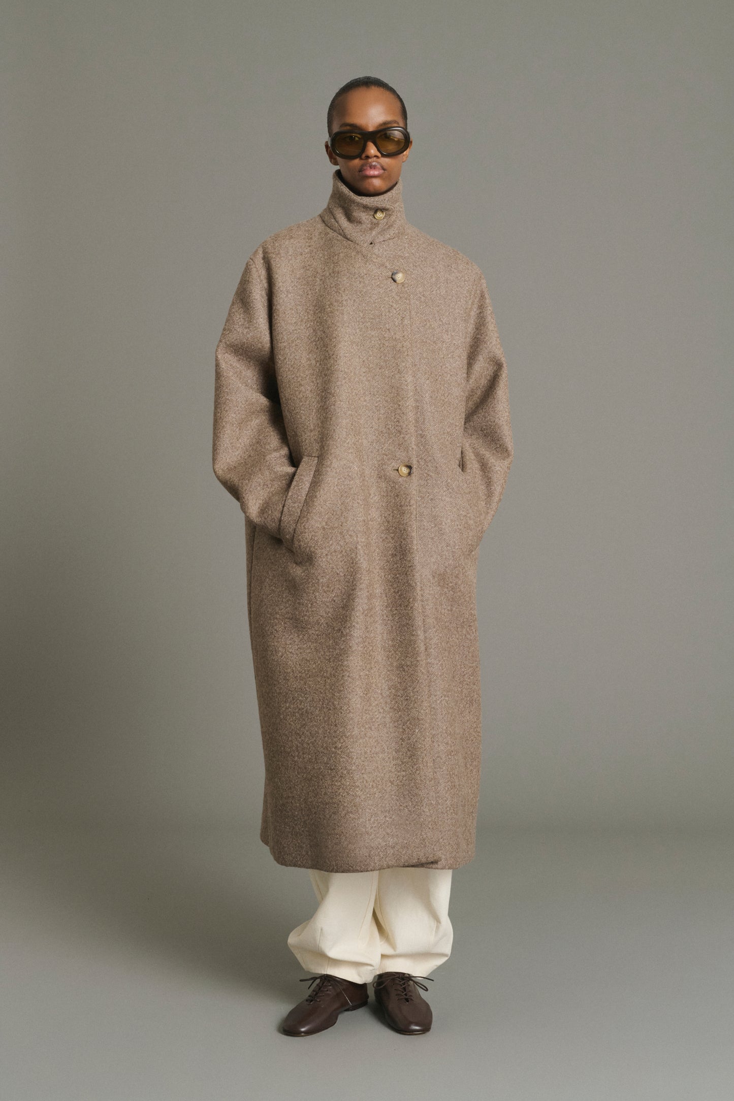 Manteau Germain - Taupe - Laine - Femme
