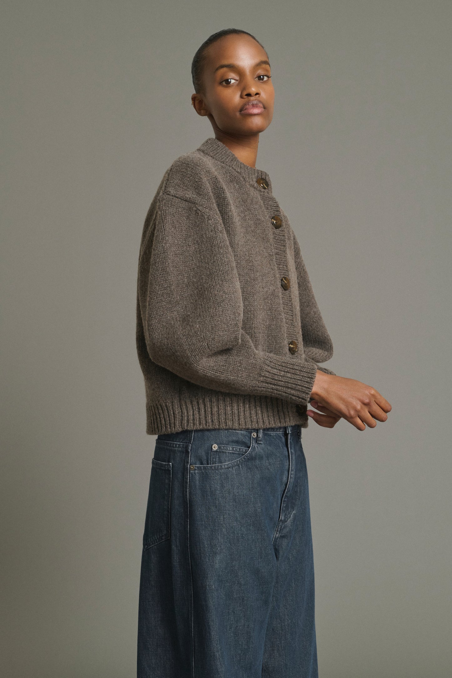 Cardigan Leonard - Marron Glacé - Laine Mérinos - Femme