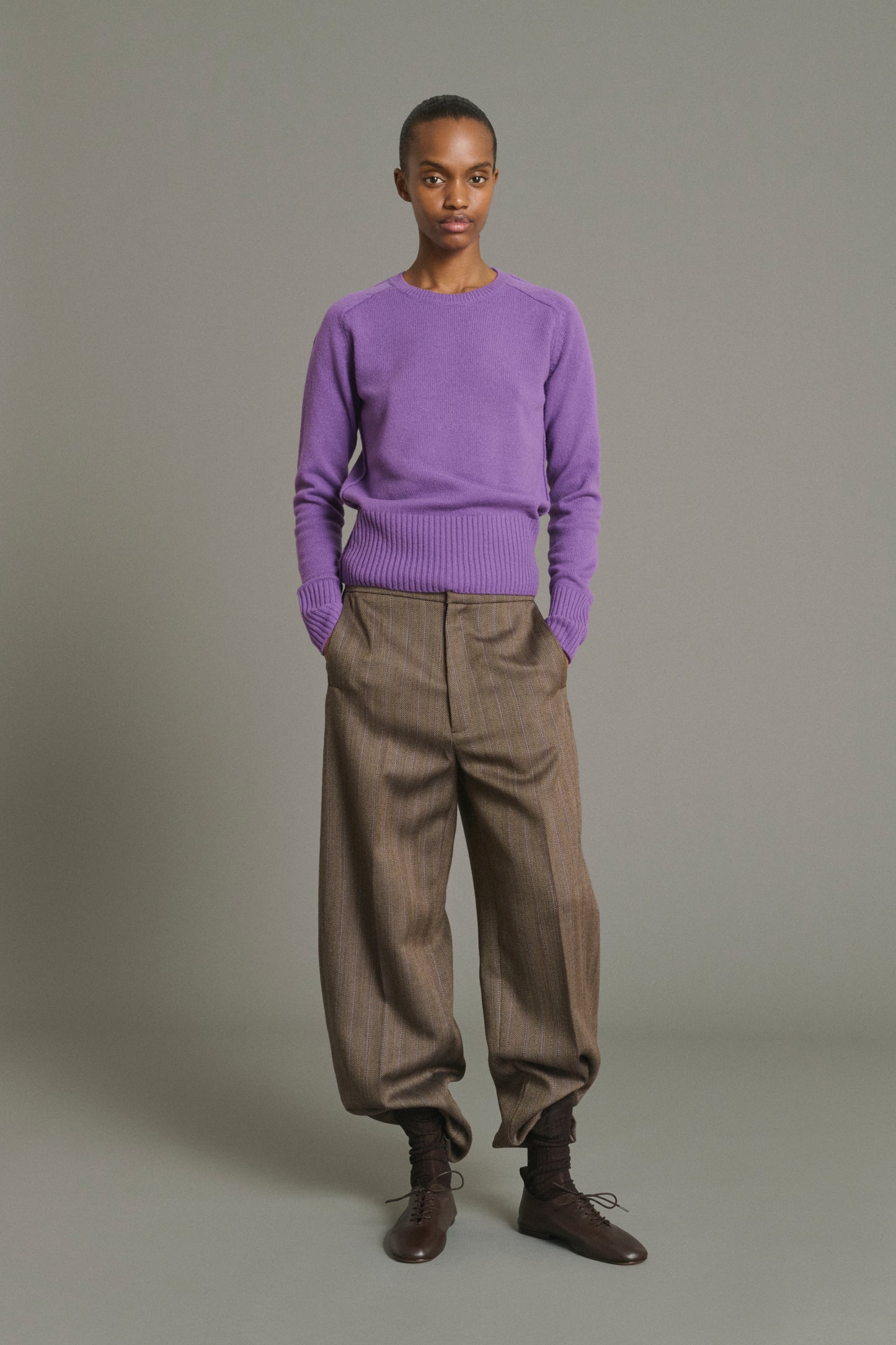 Pullover Jamie – Violett – Merinowolle – Damen