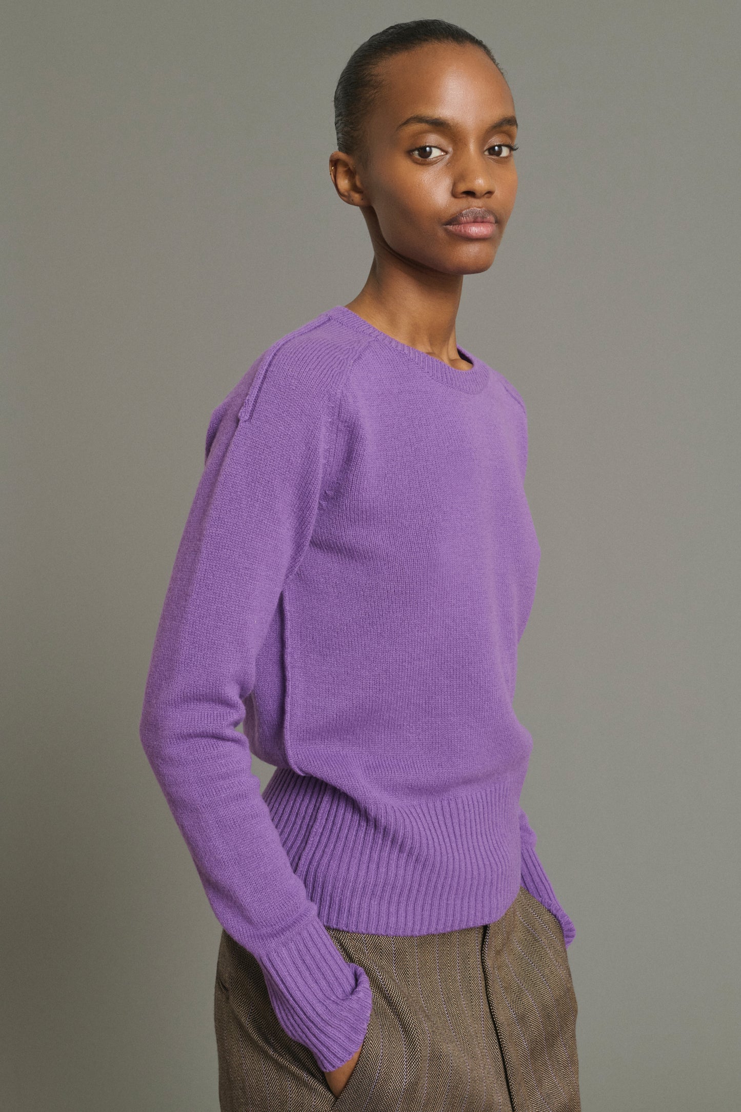 Pullover Jamie – Violett – Merinowolle – Damen