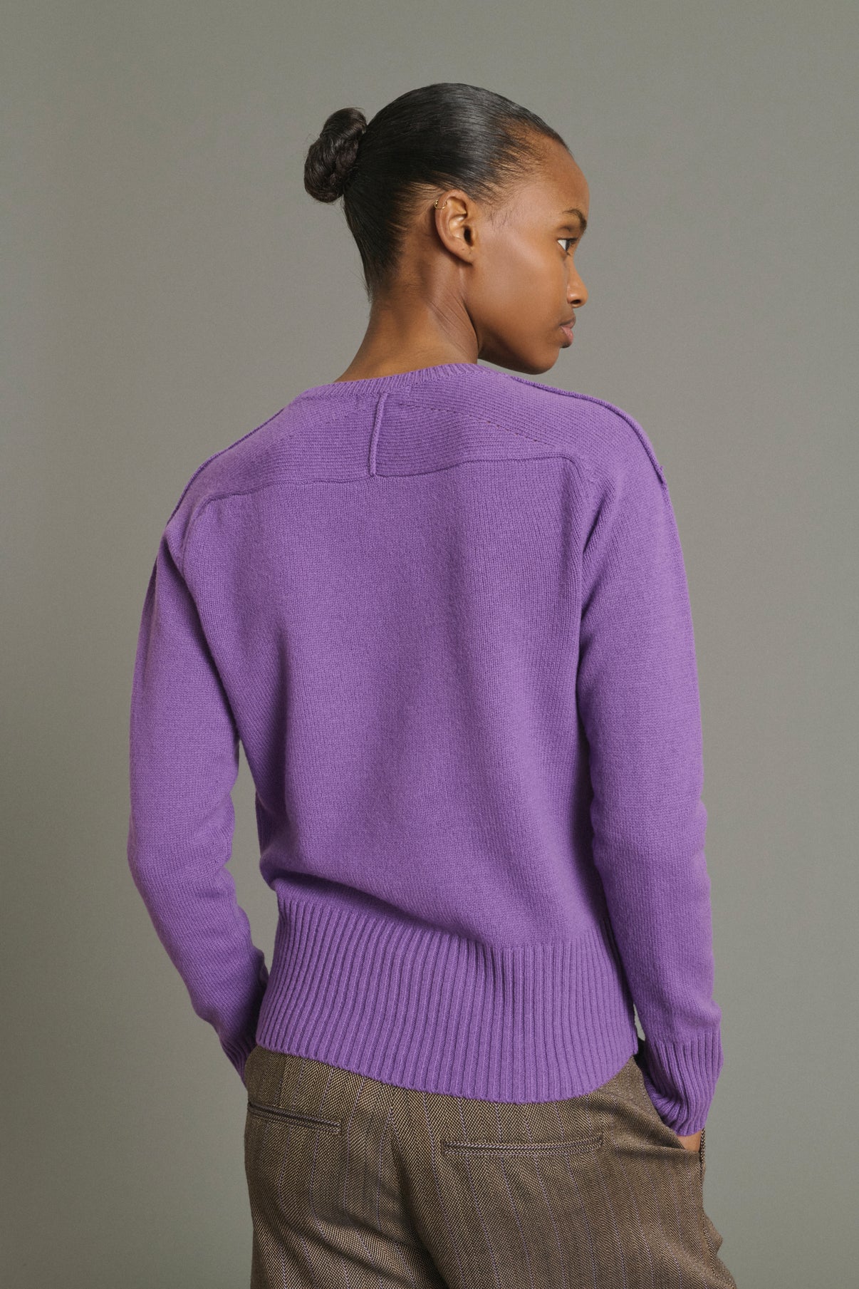 Pullover Jamie – Violett – Merinowolle – Damen vue 4