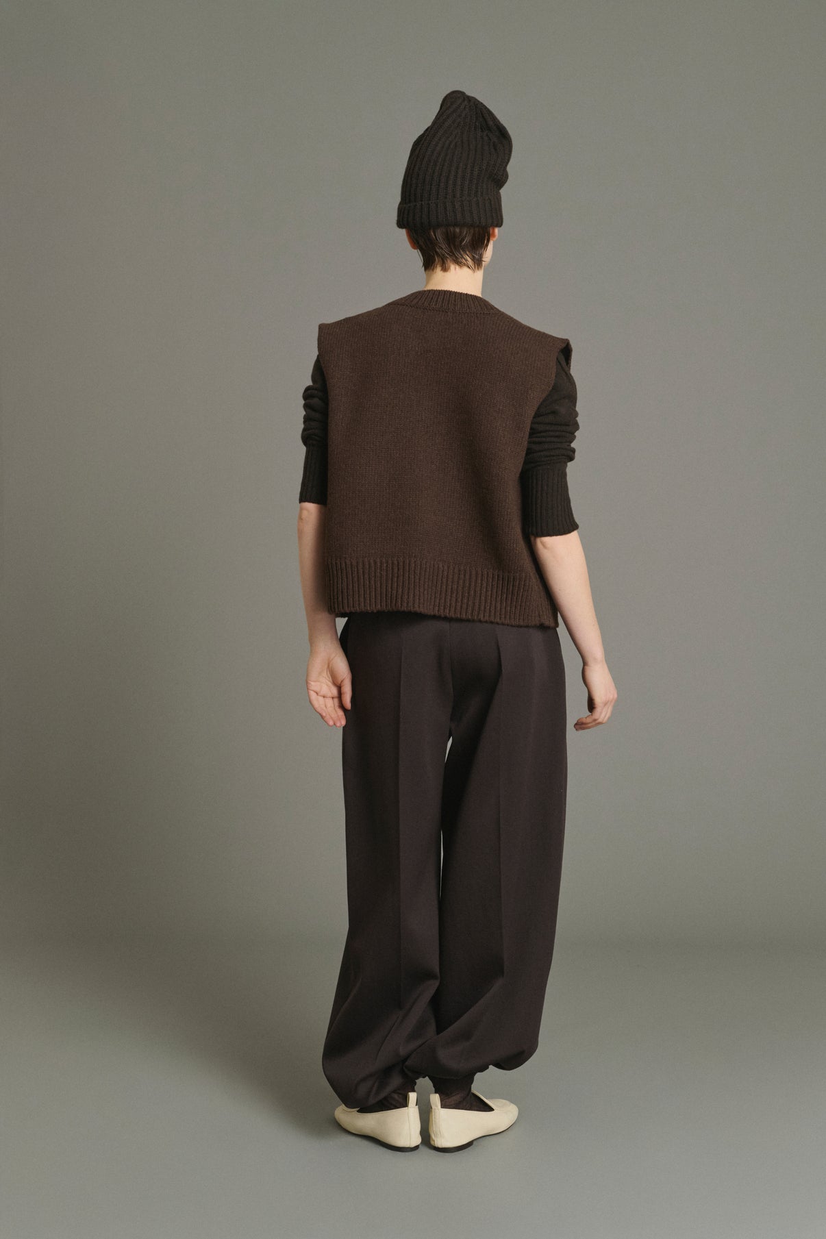 Cardigan Kalyanee - Chocolate - Wool - Women vue 2
