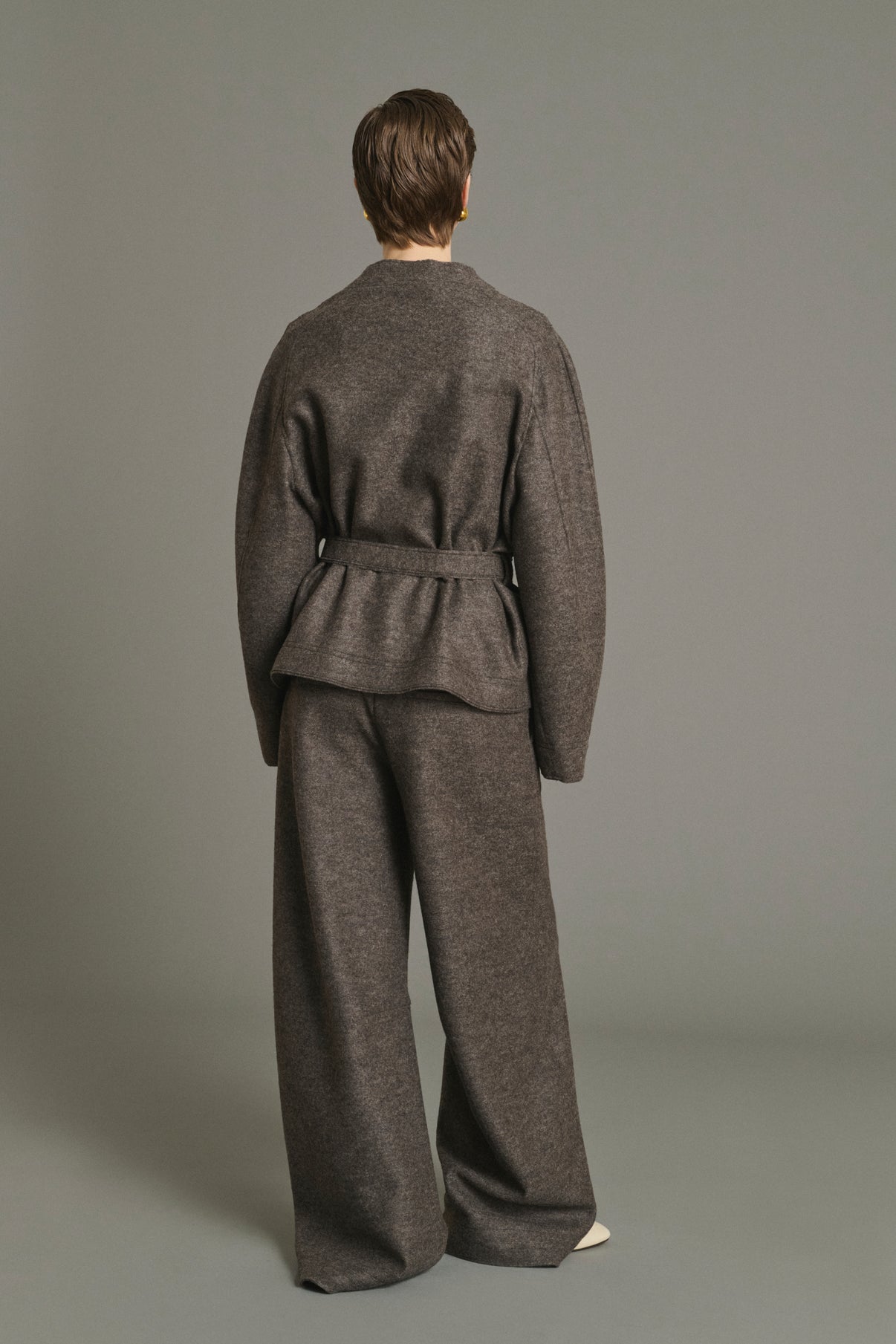 Pantalon Gibson - Taupe Chiné - Laine - Femme vue 2