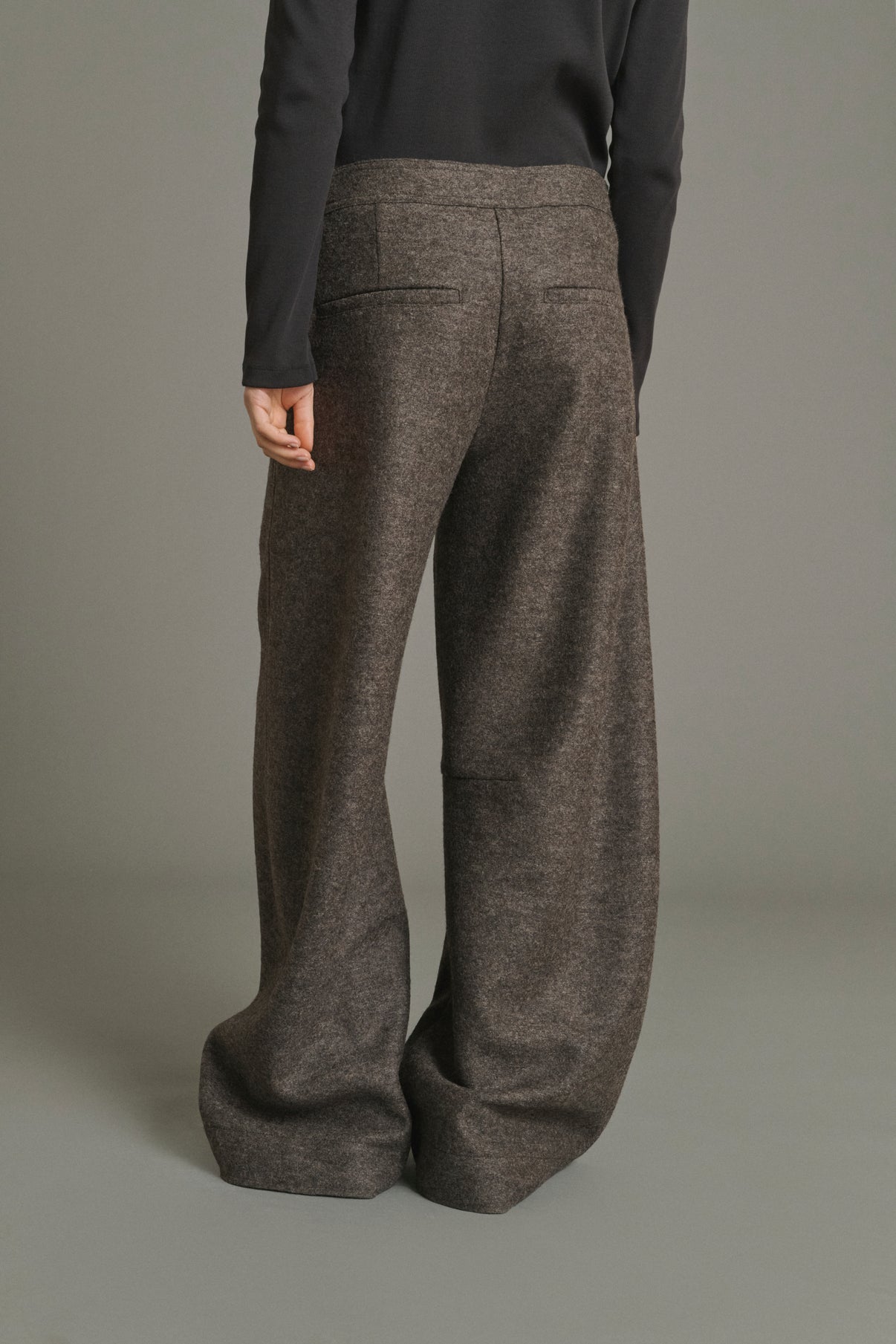 Pantalon Gibson - Taupe Chiné - Laine - Femme vue 4
