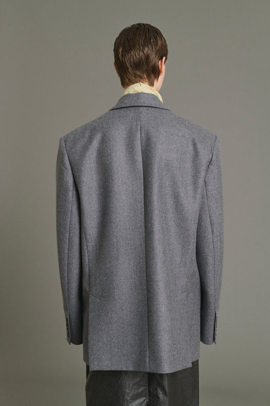 Jacke Helga – Meliertes Grau – Wolle – Damen