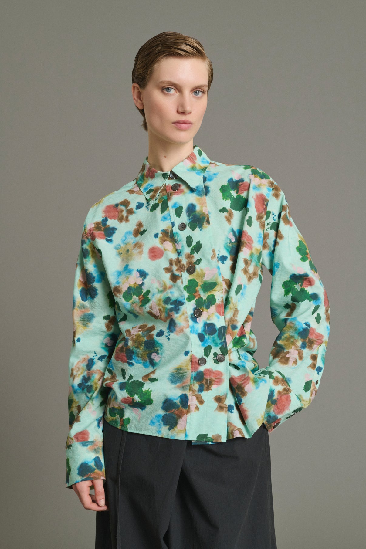 Chemise Lepic - Turquoise - Soie - Femme vue 1