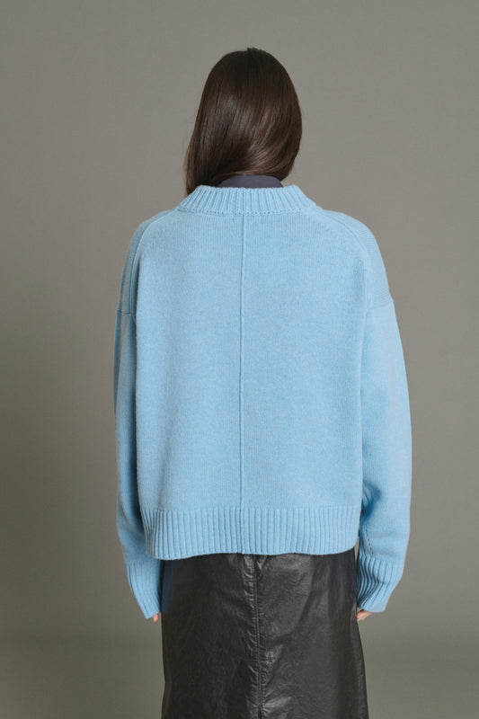 Pullover Julie – Hellblau – Merinowolle – Damen