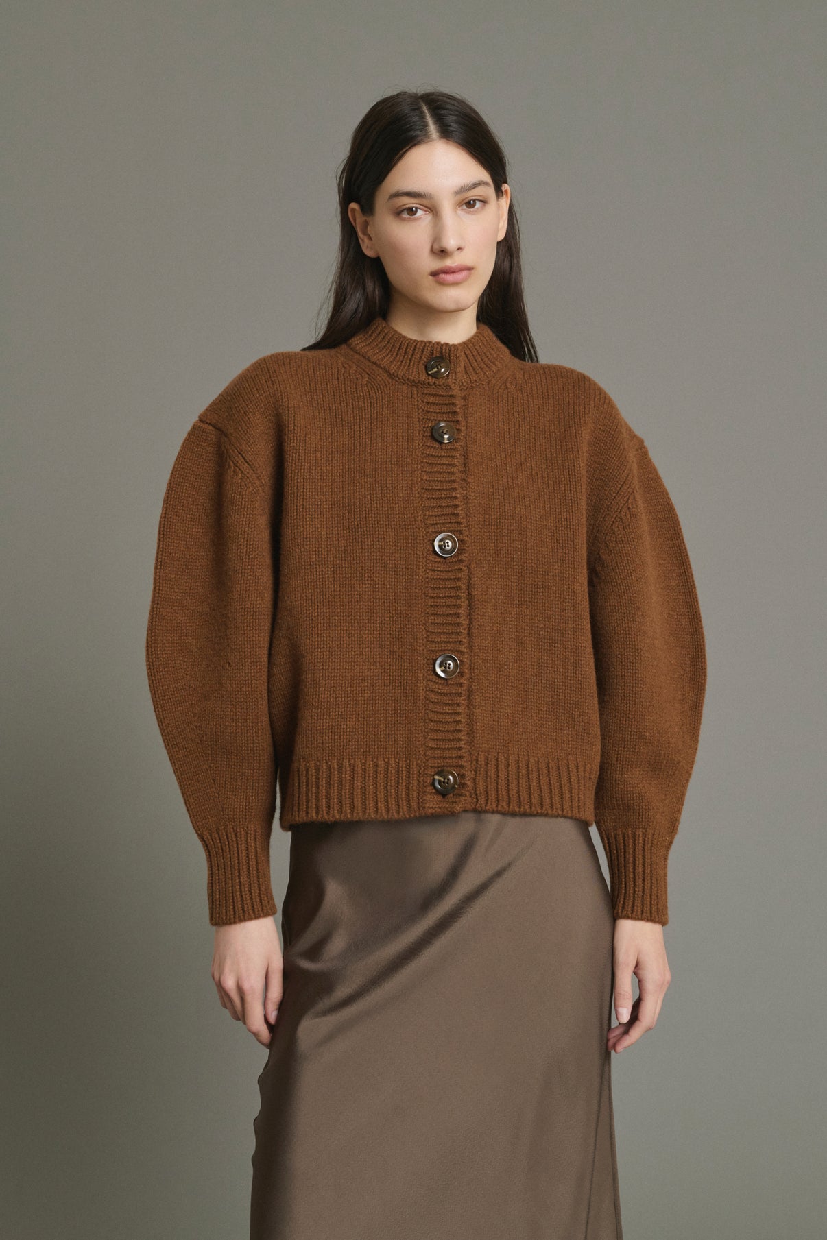 Cardigan Leonard - Karamell - Merinowolle - Damen vue 1
