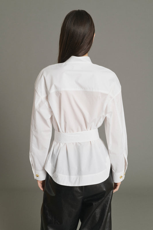 Bluse Lizzie – Gebrochenes Weiß – Baumwolle – Damen