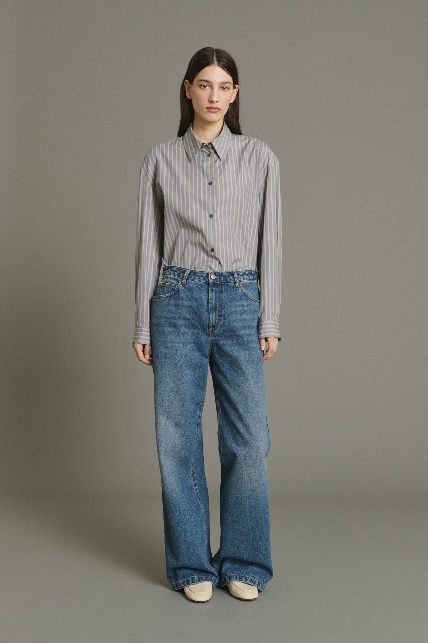 Jeans Calvin - Hellblau ausgewaschen gerade Damen - Soeur