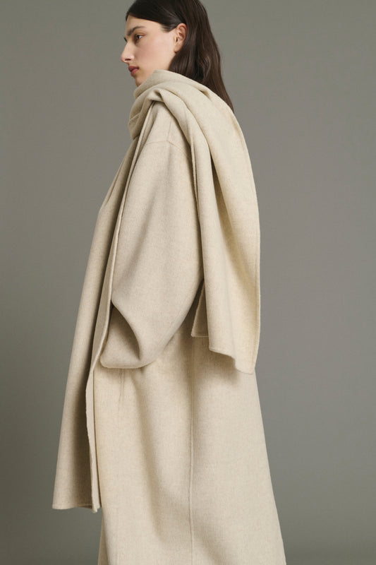Manteau Finn - Écru/Gris - Laine - Femme