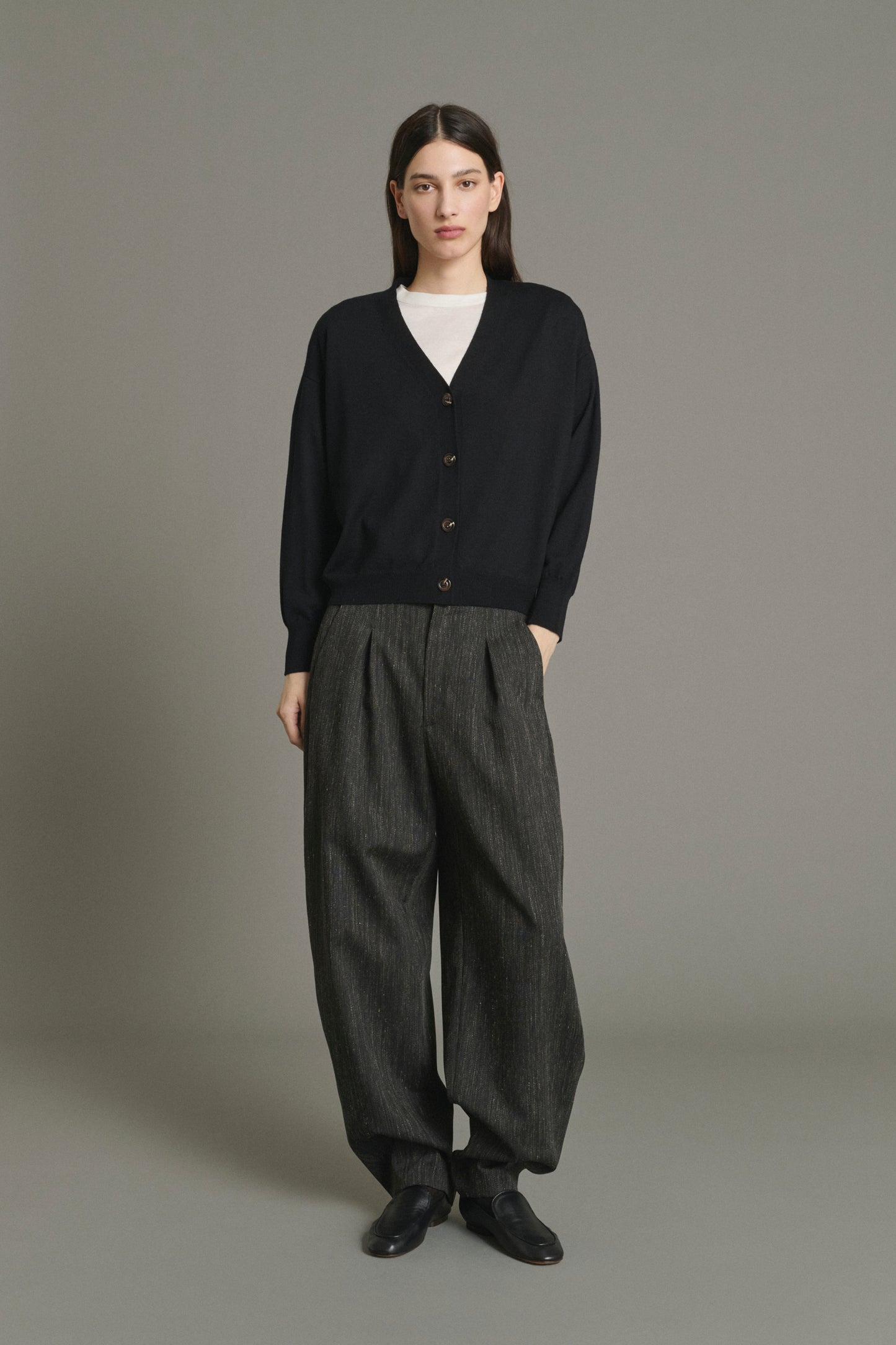Cardigan Idem - Noir - Laine Mérinos - Femme