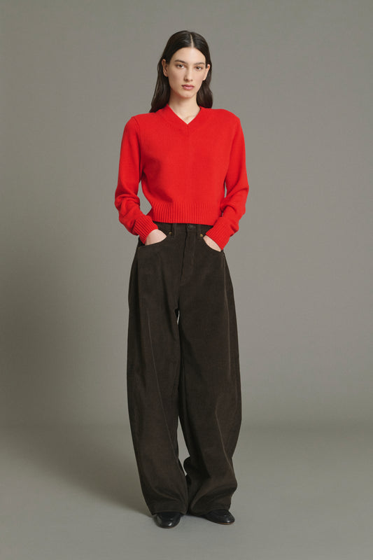 Pull Jonas - Rouge - Laine Mérinos - Femme