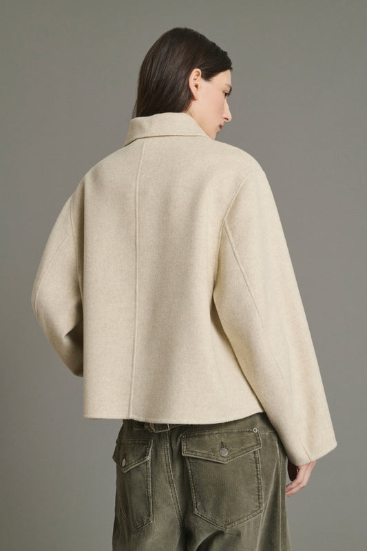 Manteau Gyoda - Écru/Gris - Laine - Femme