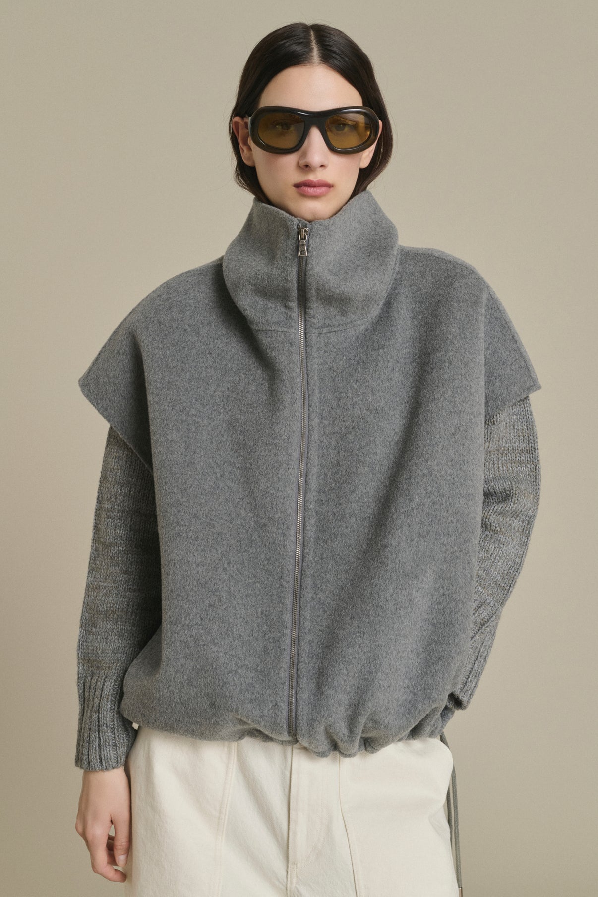 Blouson Juno - Gris Clair - Laine - Femme vue 3