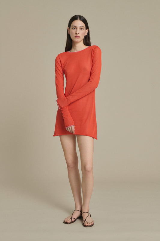 Robe Irene mini rouge orangé en maille Soeur & TL180 - Soeur