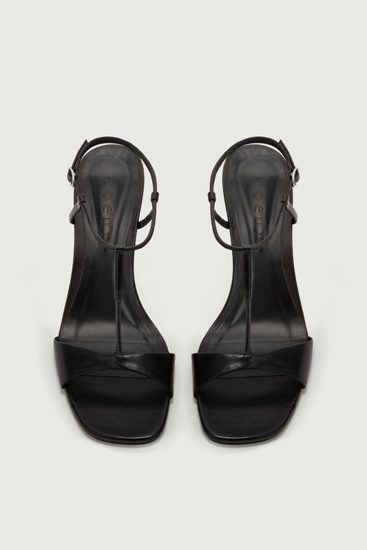 Sandales Cecilie - Noir Cuir à Talon - Soeur