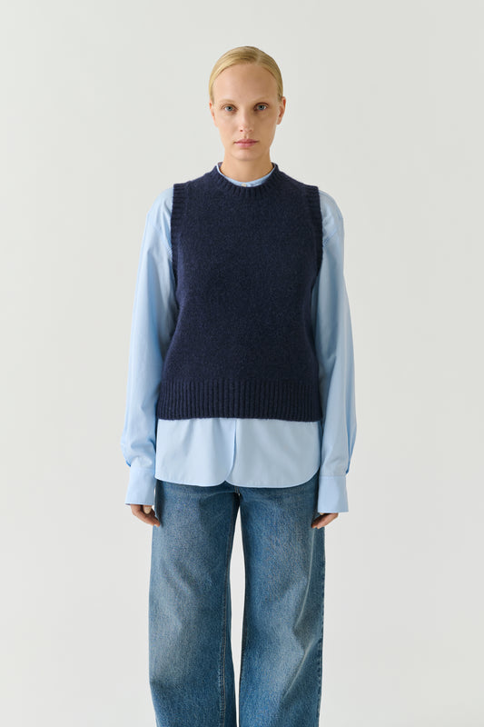 Pullover Namaste – Navy – Wolle – Damen