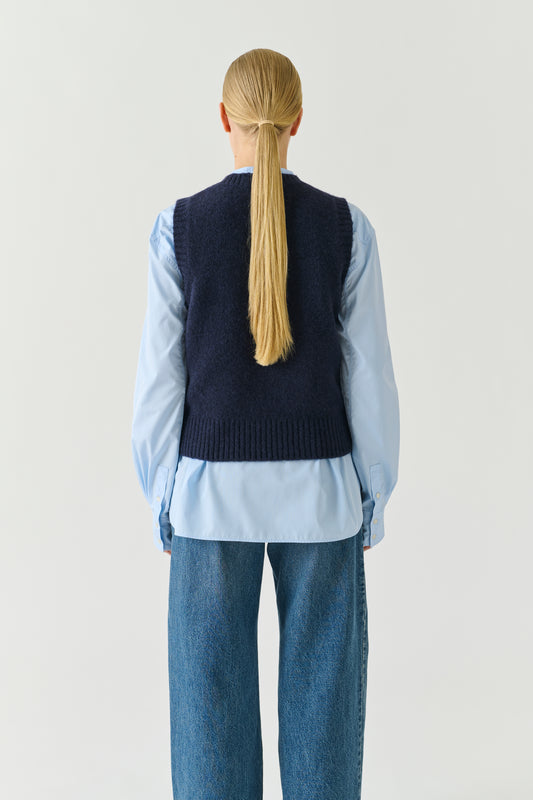 Pullover Namaste – Navy – Wolle – Damen