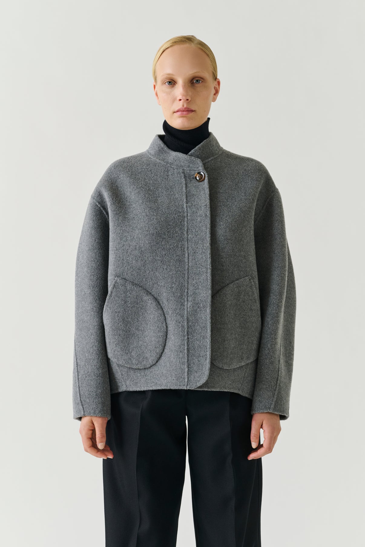 Manteau Windsor - Gris Clair - Laine - Femme vue 1