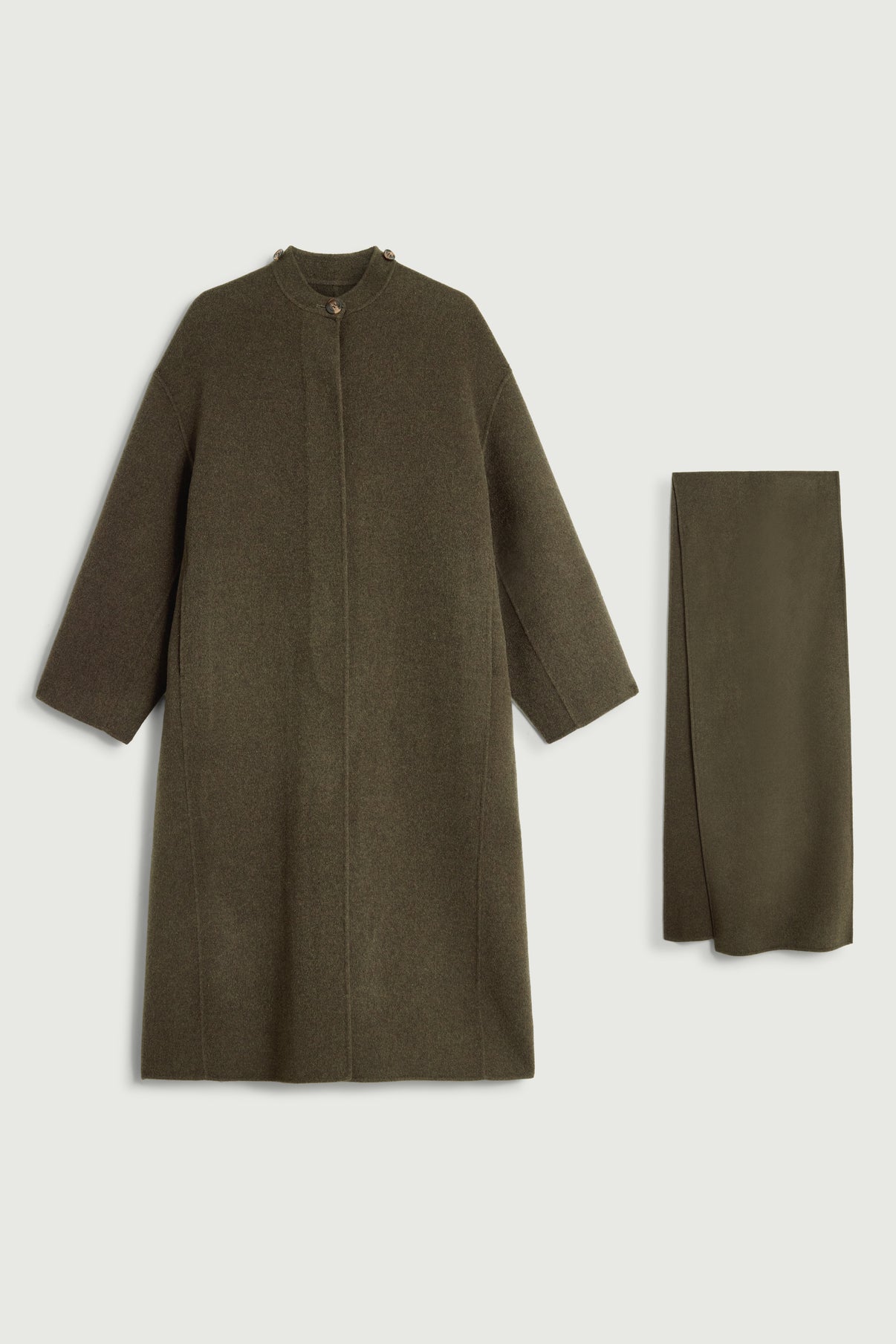 Finn coat - Khaki Marl - Wool - Women vue 8
