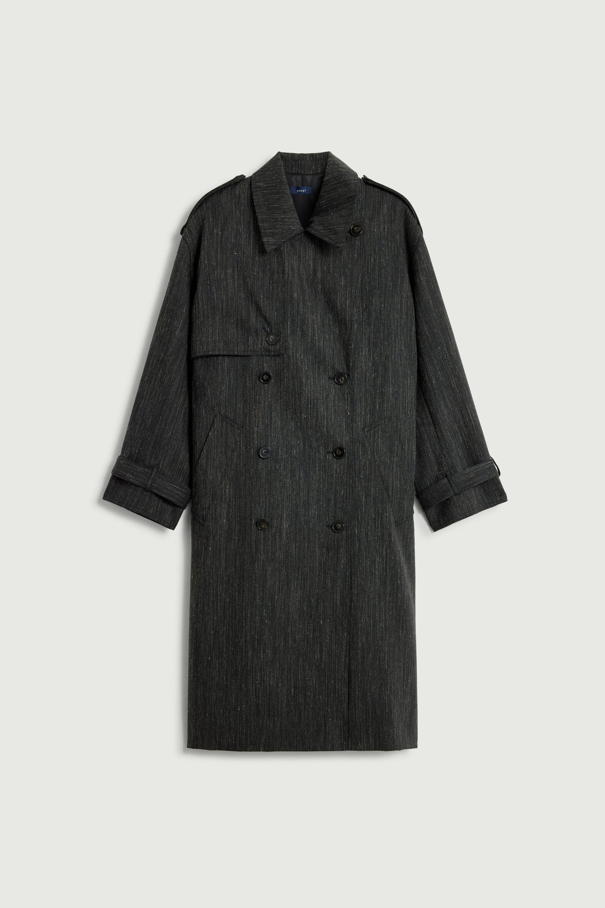 Trench Jourdain - Gris Anthracite - Laine - Femme vue 6