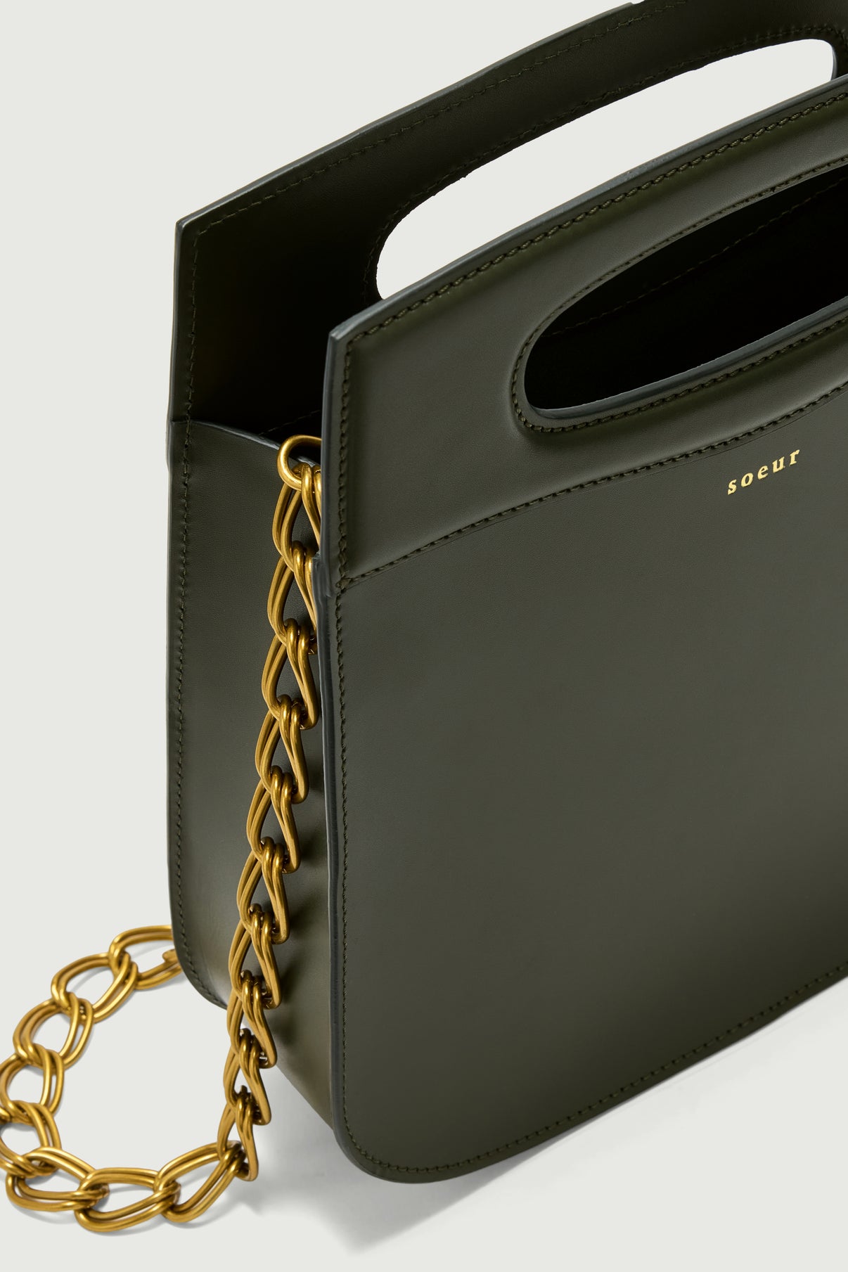 Cheri bag - Military Green - Leather - Women vue 4