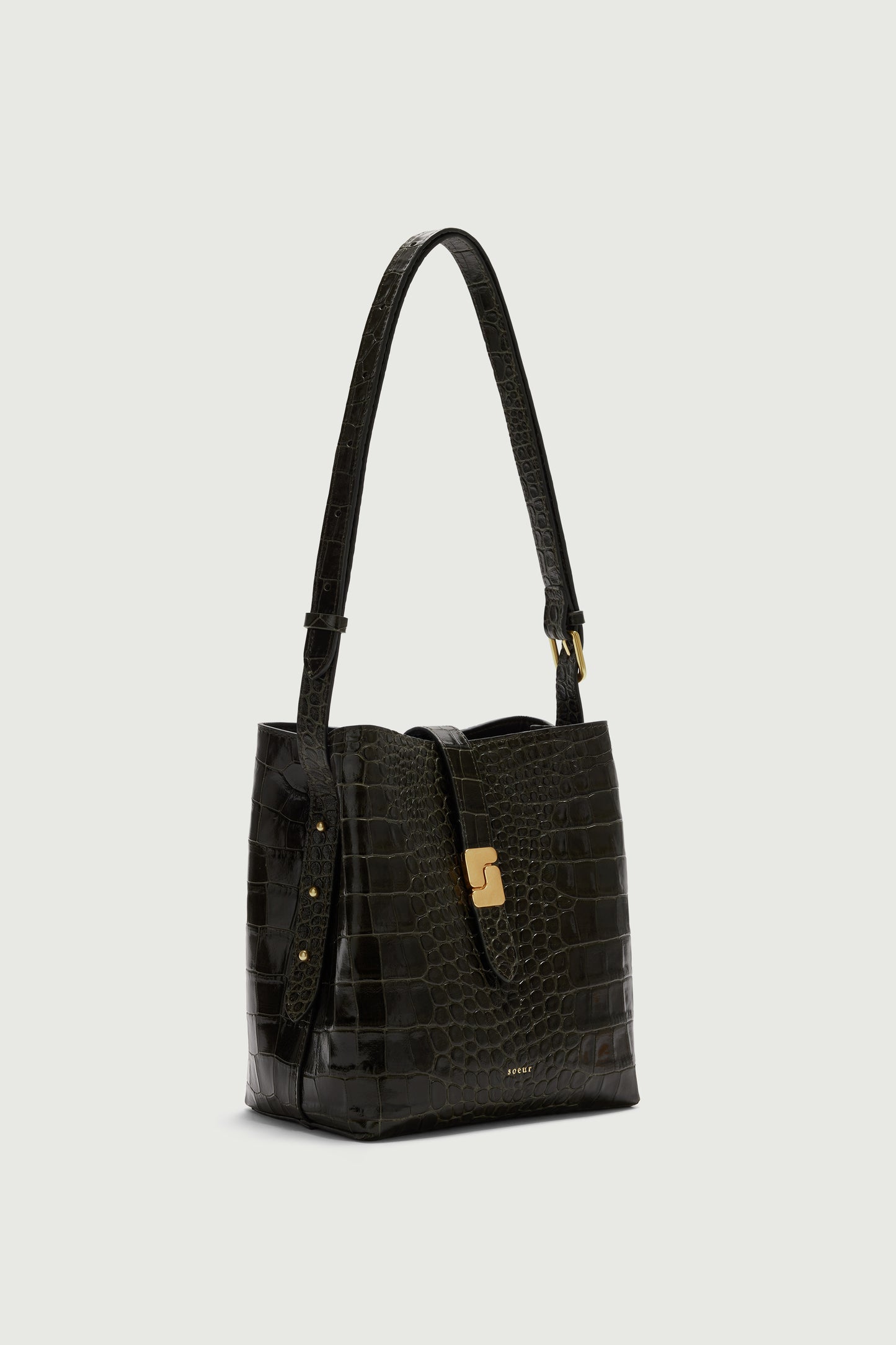 Sac Bello Mini - Vert Olive - Cuir - Femme
