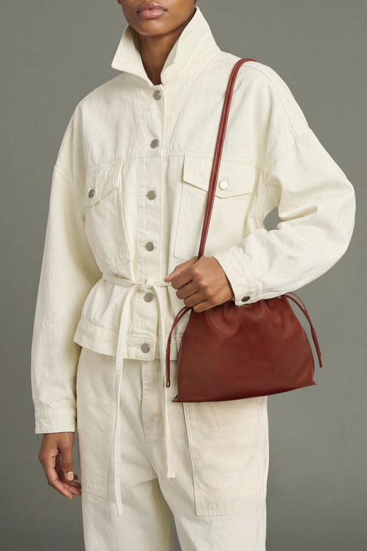 Tasche Suzette – Rot, gerafftes weiches Leder – Soeur