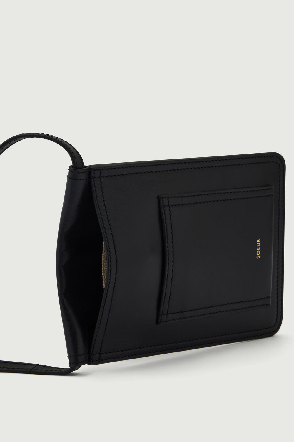 Pochette Baldy - Noir - Cuir - Femme vue 4